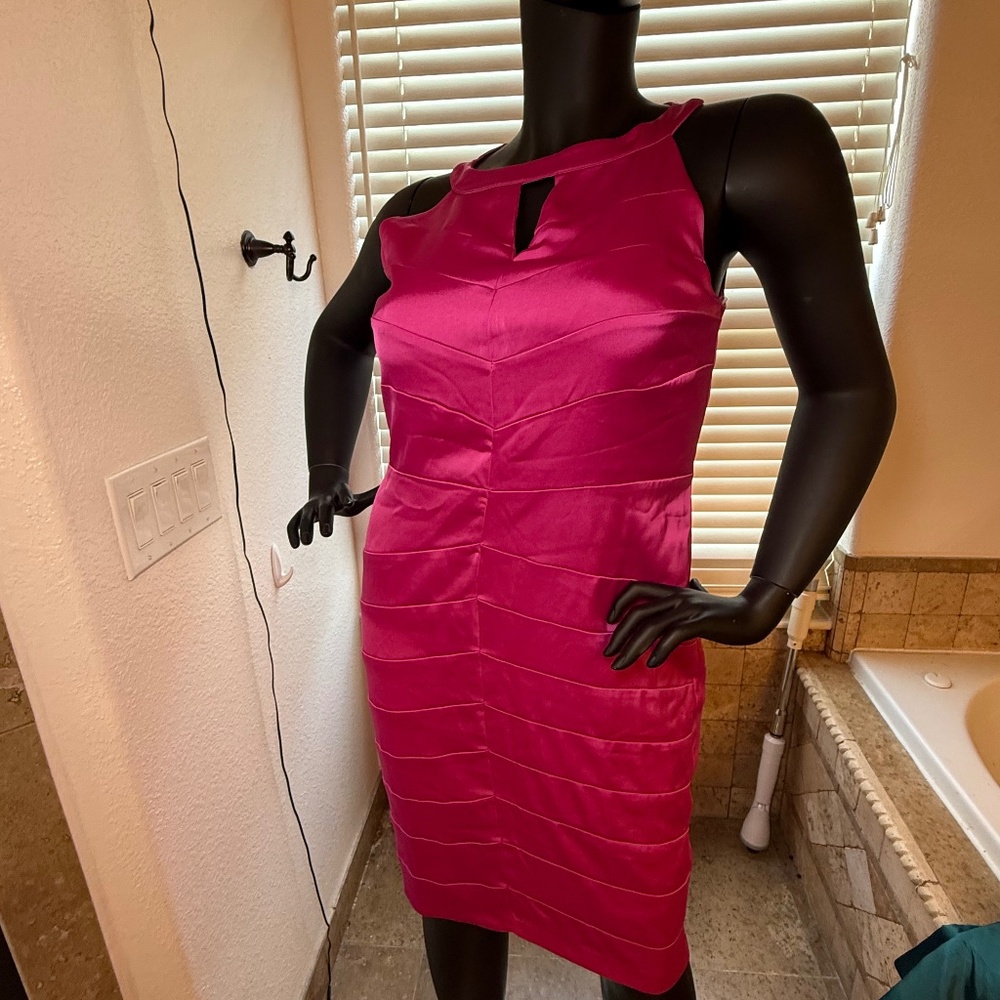 Pink stylish midi dress